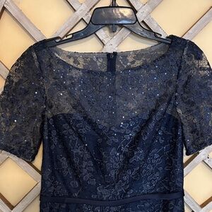 Oleg Cassini Midnight Blue High Low Dress